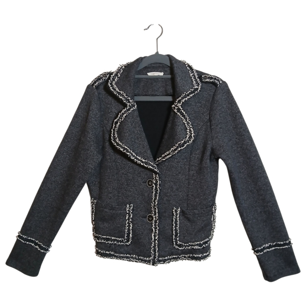 Mystree Women's‎ Gray Tweed Jacket Sz S - Picture 3 of 9